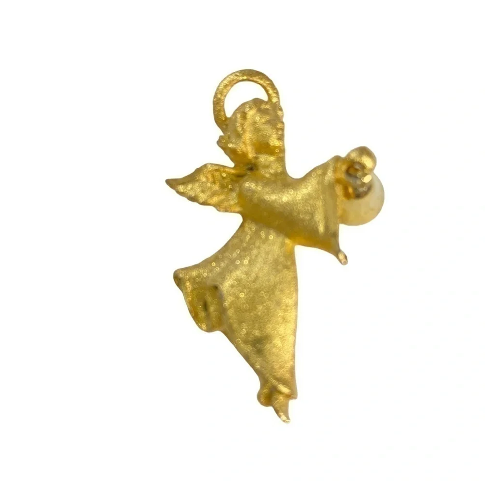 Vintage Robyn Rush Gold Tone Angel with Bell Made in USA​​​